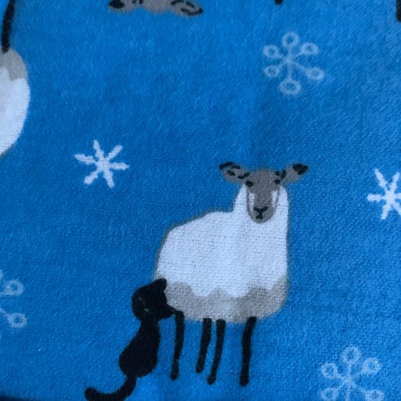 Winter Lounge Sleepwear Snowflakes Sheep 2-Piece PJ Pajamas in Blue, White (M) - Picture 2 of 3